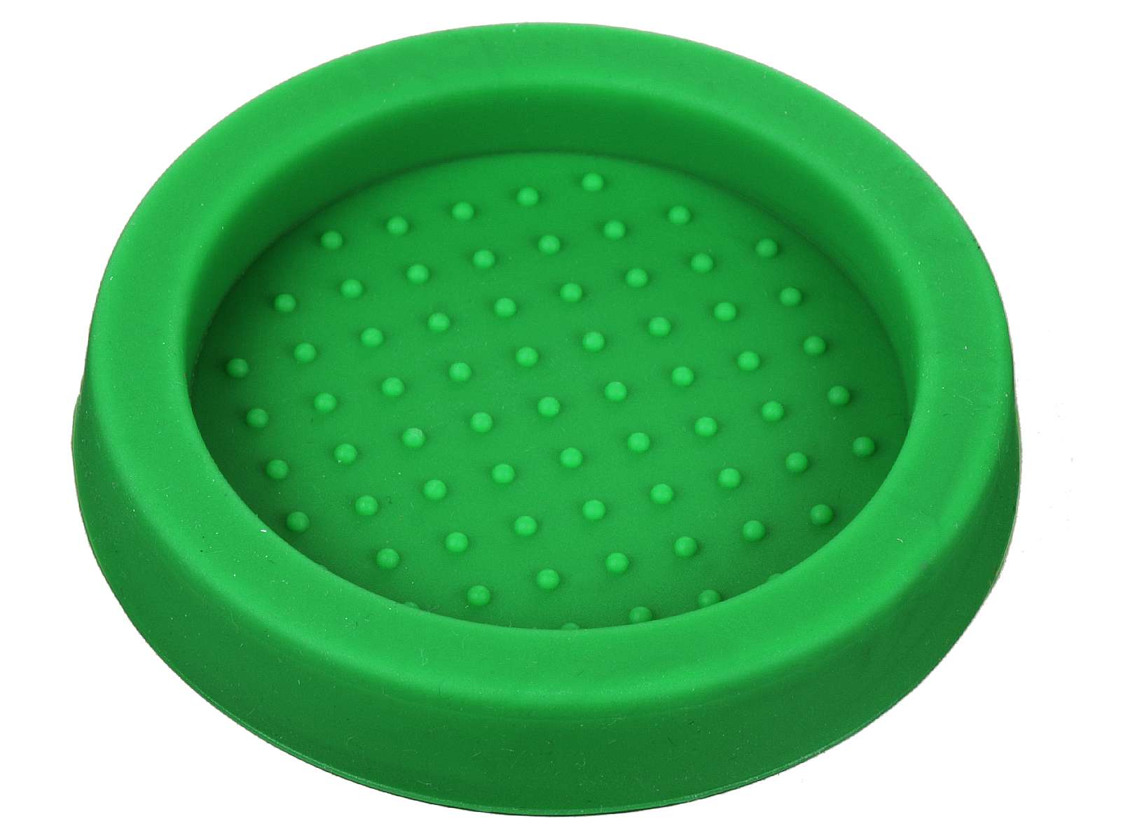Scarlet espresso tamper tray puck mat made of food-safe silicone for storing the tamper after tamping blue
