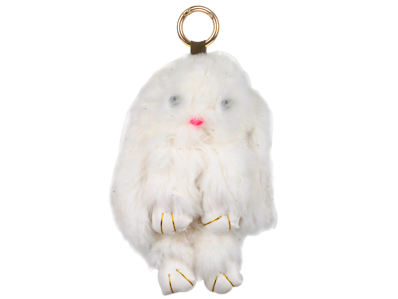 MAGGI Schlüsselanhänger Kaninchenfell in Braun mit Perlenkind Anhänger 